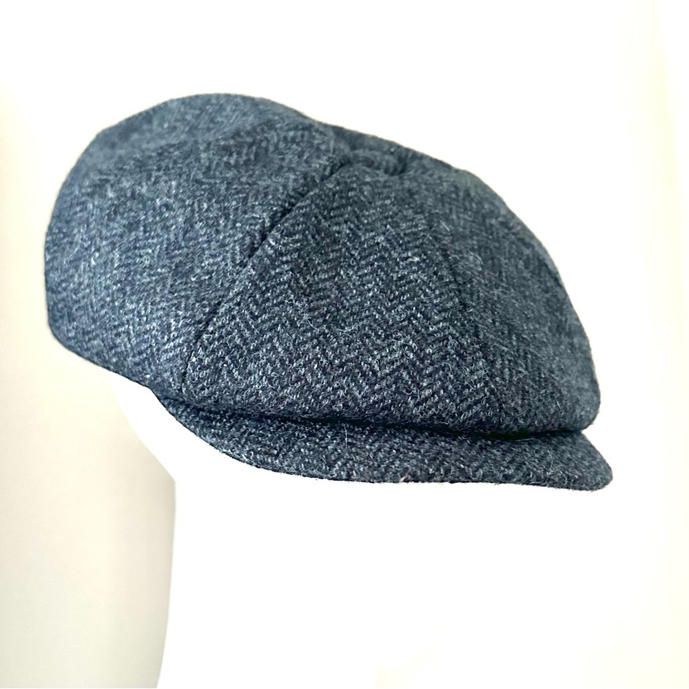 🆕 Classic Newsboy/Cabbie Hat Blue Wool Moon England